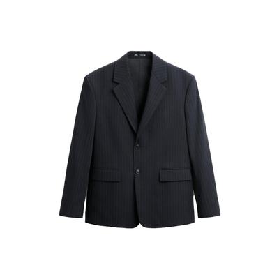 Striped Fashion Commuter Suit Men Suit Deep-Sea-Blue 06756951422-33
