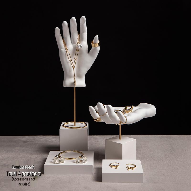 Handcrafted Plaster Hand Jewelry Display Stand - Earring Holder Ornament