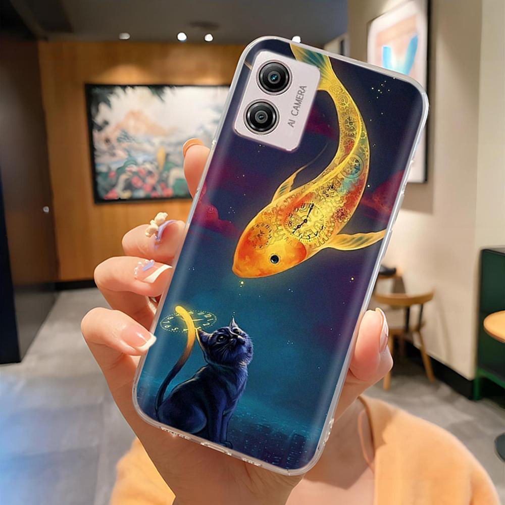 Etui Do Motorola Moto E13 Miękki Przezroczysty TPU Silikonowy Uroczy Kreskówkowy Panda Tylna Pokrywa Do Moto E13 motoE13 Futerały Etui Odporne Na Wstrząsy