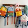 1pcs Solid Color Spliced Children's  School Bags Cute Kindergarten Backpack Boys Girls Outdoor Travel Lightweight Backpacks Adjustable Straps