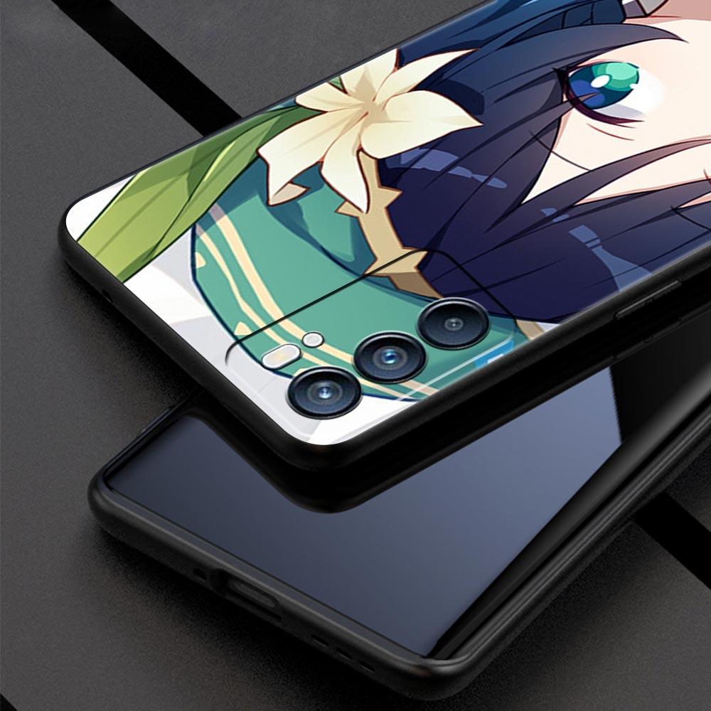 Genshin Impact Game Phone Case For Oppo A54 A53 A52 A9 2020 A15 A95 A16 A76 A74 A12 Find X5 Reno7 Reno6 Pro Plus 5G Black Cover