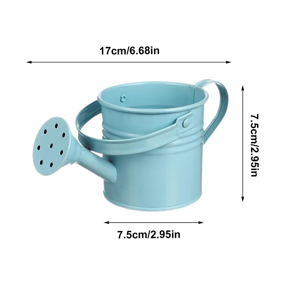 Galvanized Iron Watering Can Scene Ornament Plants Flower Kettle Container With Handle For Backyard Patio Lawn Family Friends