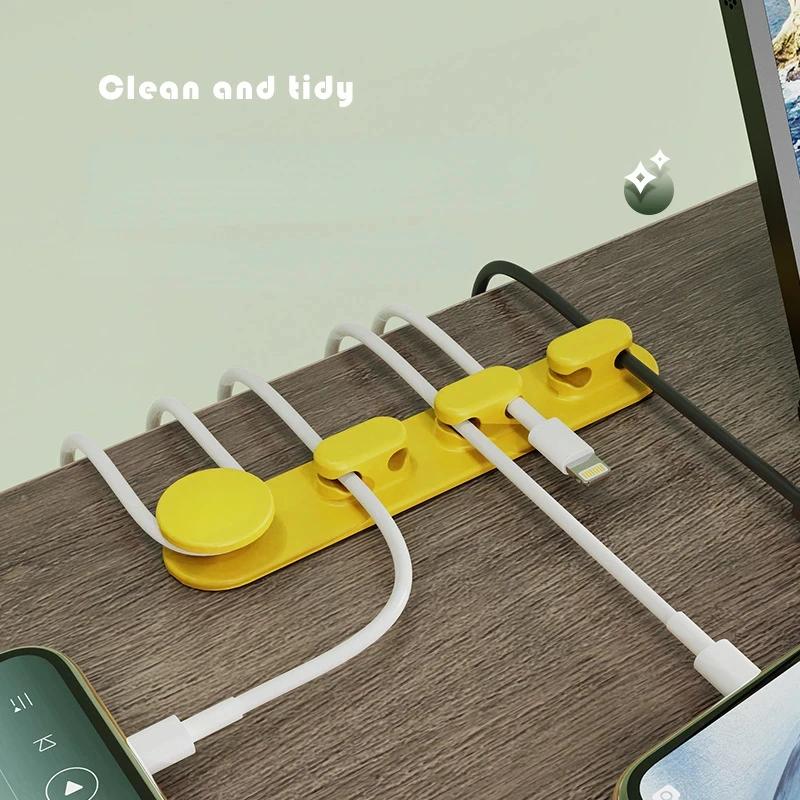 Desktop Edge Cable Clips Cable Organizer Management Bed Table Side Wire Holder Usb Charging Cable Clamp Line Fixed Clips