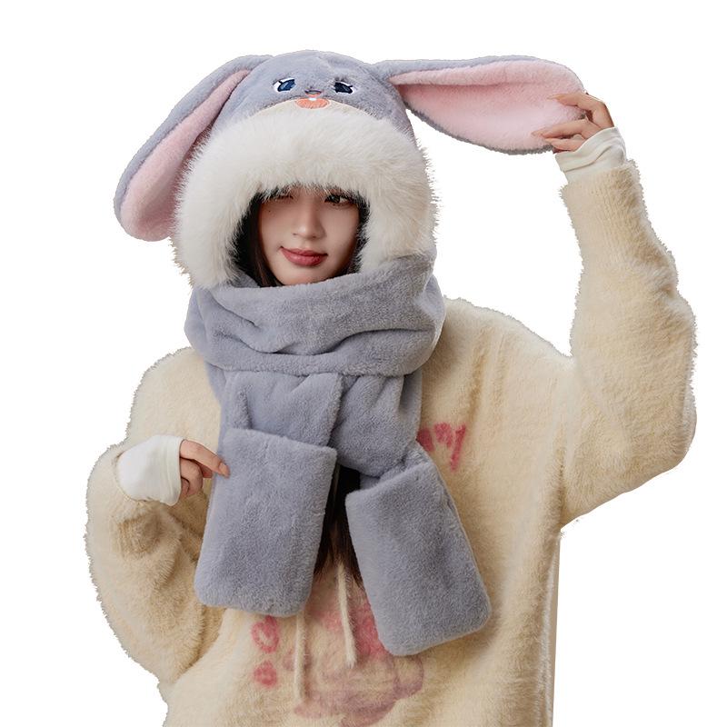 Zootopia Judy Rabbit Winter Warm 3-Piece Set: Plush Hat, Scarf, and Gloves