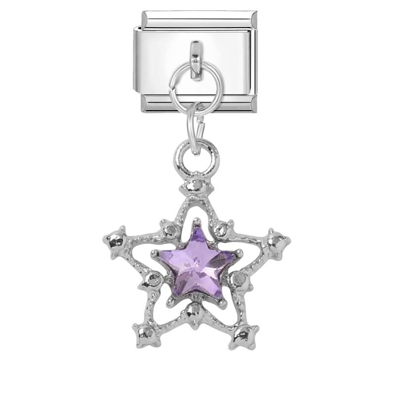 New Shiny Bow Knot Butterfly Moon Star Zircon Pendant Italian Charm Link Fit 9MM Bracelet Stainless Steel Women Men DIY Making