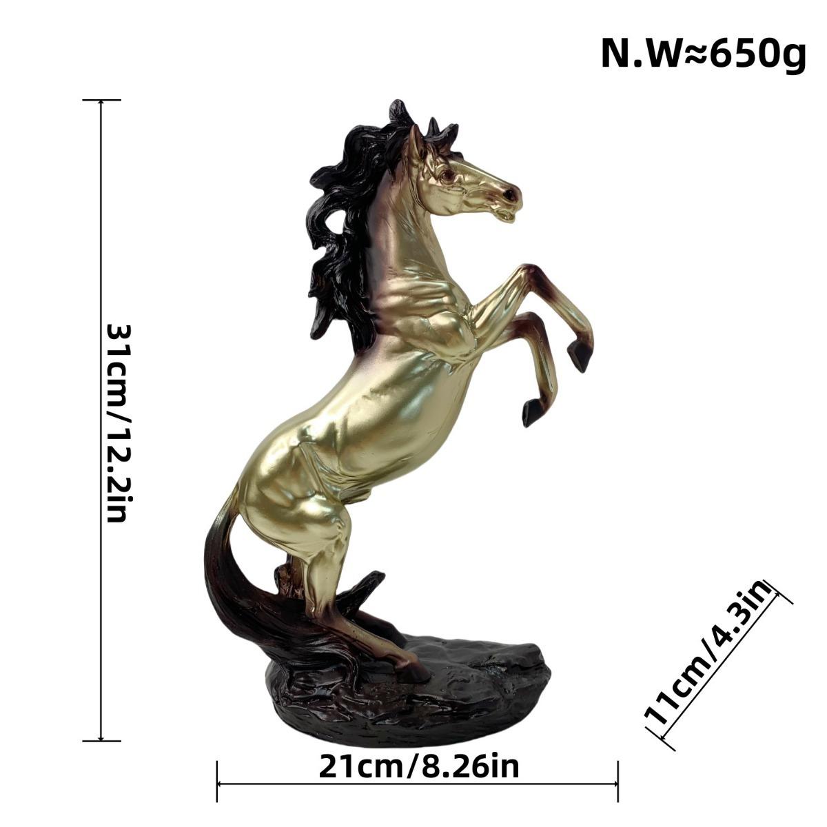 

Статуэтка стоящей лошади, ручная работа, украшение стола для кабинета, легкая золотой