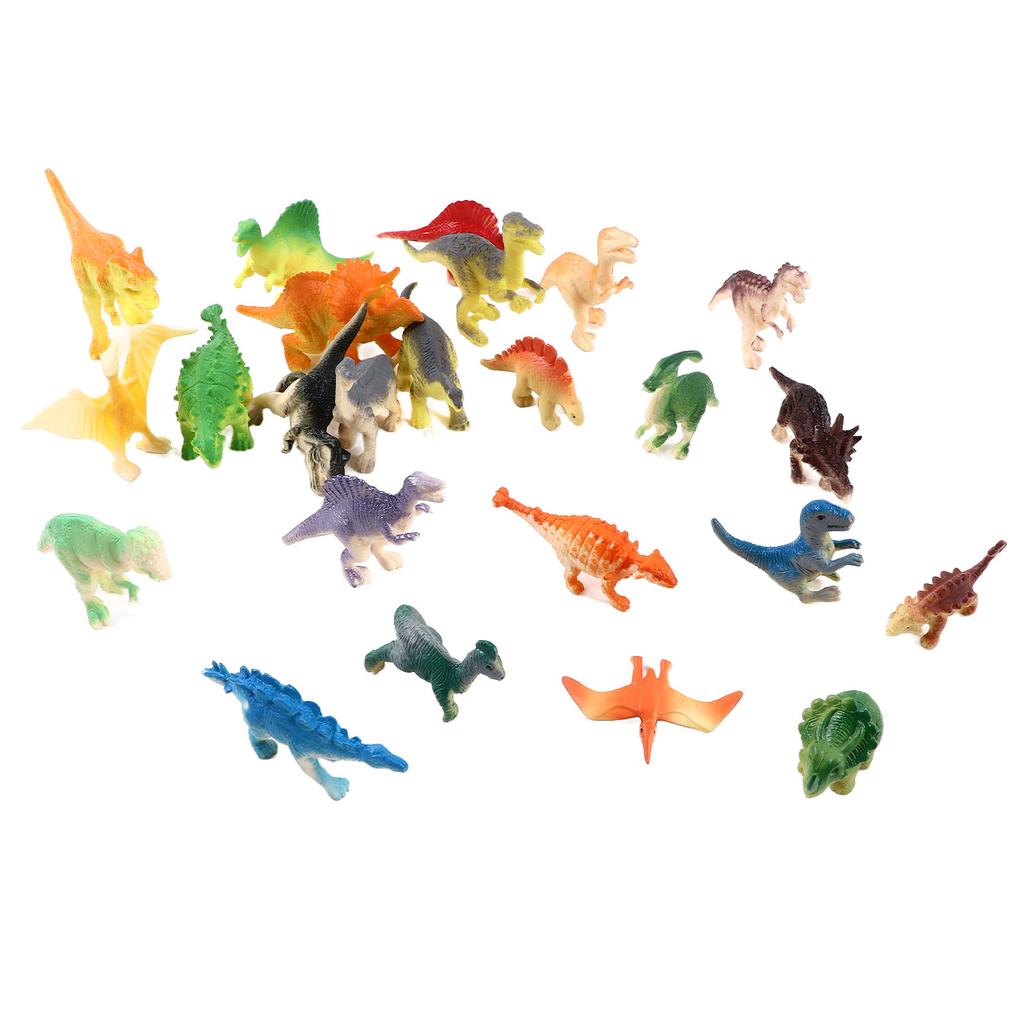 24 PCS Dinosaur Figurines Real Details Plastic Interactive Play Set of Dinosaur Toys for Toddlers