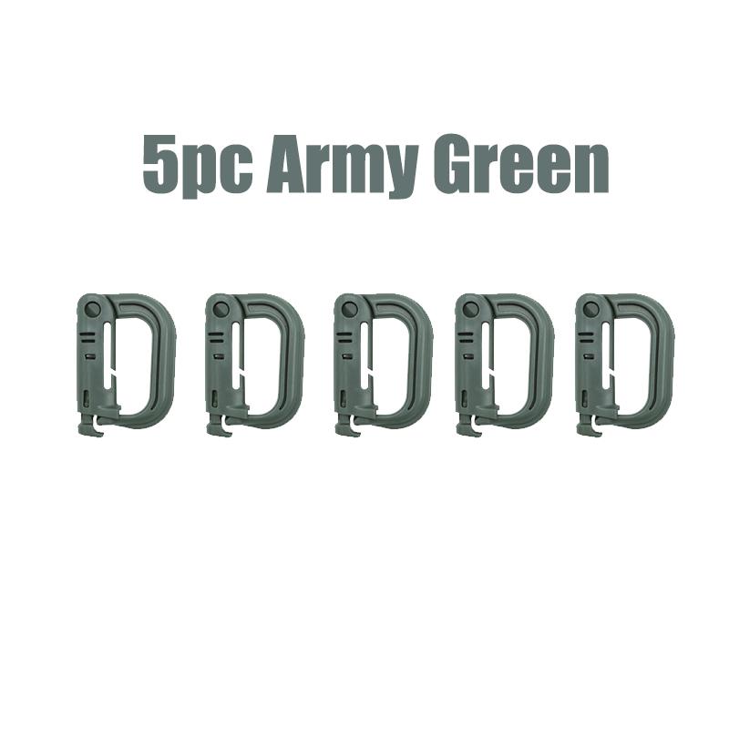 5 Stück Kunststoff Schäkel Karabiner D-Ring Clip Molle Gurtband Rucksack Schnalle Schnappverschluss Grimlock Multi Outdoor Wandern Camping Ausrüstung