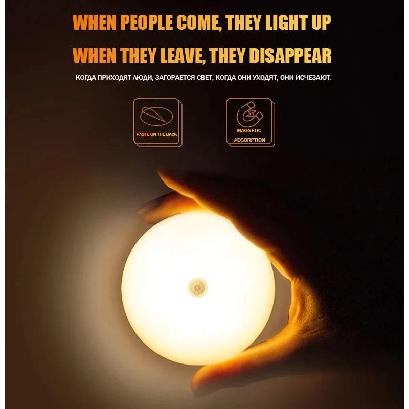 Smart Human Body Sensor Led Light USB Recargable Portatil Night Lamp Automatic Motion Lights Room Decor Bedroom Closet Lighting