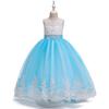2024 Embroidered Princess Wedding Dress for Girls with Bow Tail