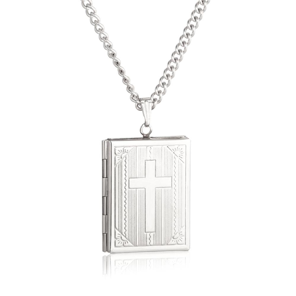 

Charms Gifts Pendant Pciture Frame Women Cross Bible Box Necklace Clothing Accessories Jewelry Chains серебряный