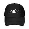 A Unisex Corduroy Baseball Cap with Mountain Tree a Stylish Thickened SoftTop Cap a Casual Warm Mesh Baseball Cap