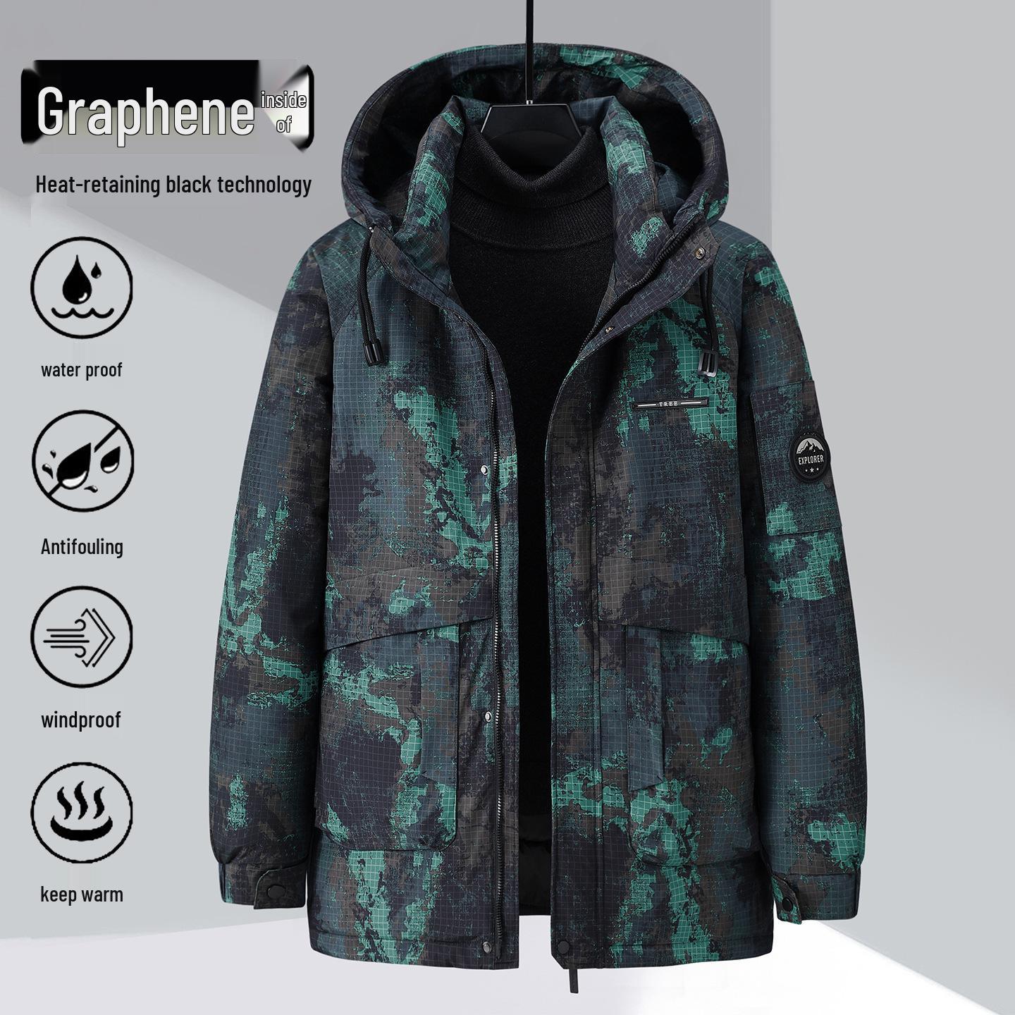 

Winter Plus Size Mid-Length Men s Cotton Jacket - Trendy Outerwear for Larger Sizes 6XL зелений