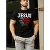 European Sizes Mens Clothes, T Shirts for Men, Casual Style Design with Print, Fabric, Jesus The Way The Truth The Life Christian Graphic T-Shirt