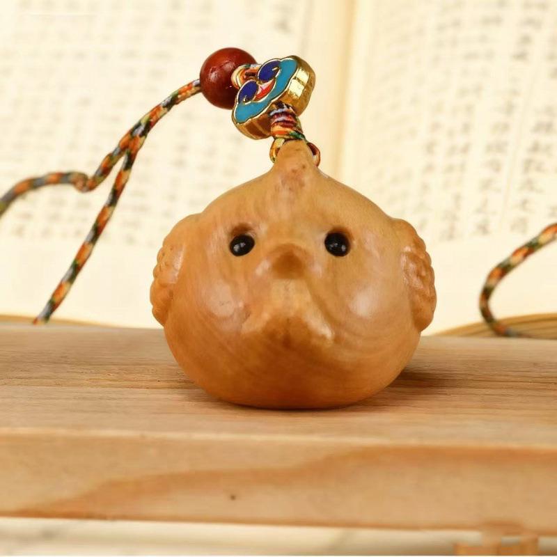 Cliff Cypress Zodiac Wood Carving Pendant Keychain