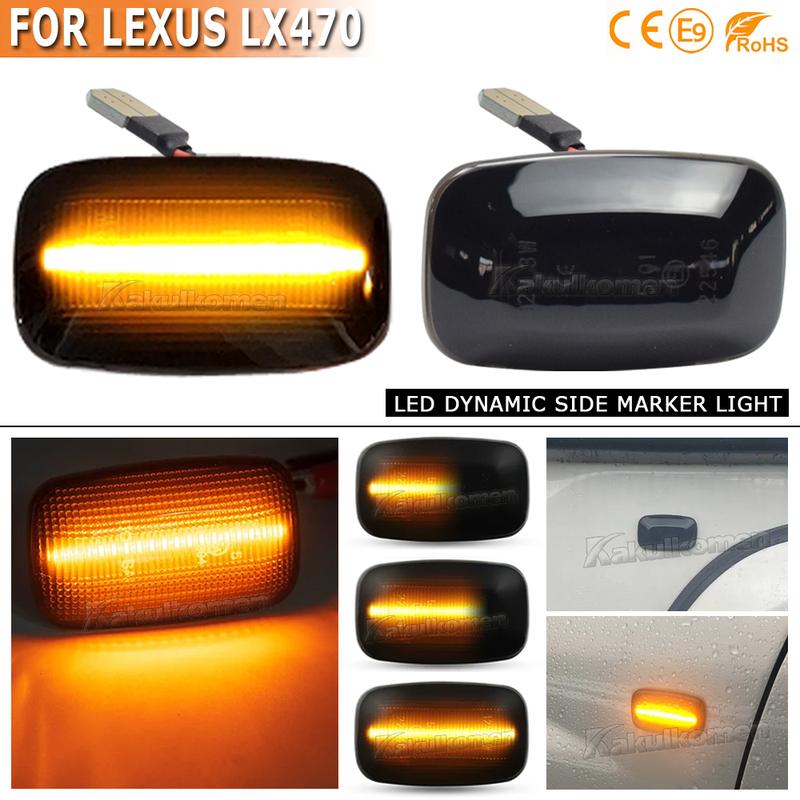 2 Stück Dynamische LED Seitenmarkierungsleuchte Blinkleuchte Für Toyota Land Cruiser 100/70/80 Prado 90 Serie FJ Cruiser Für Lexus LX470