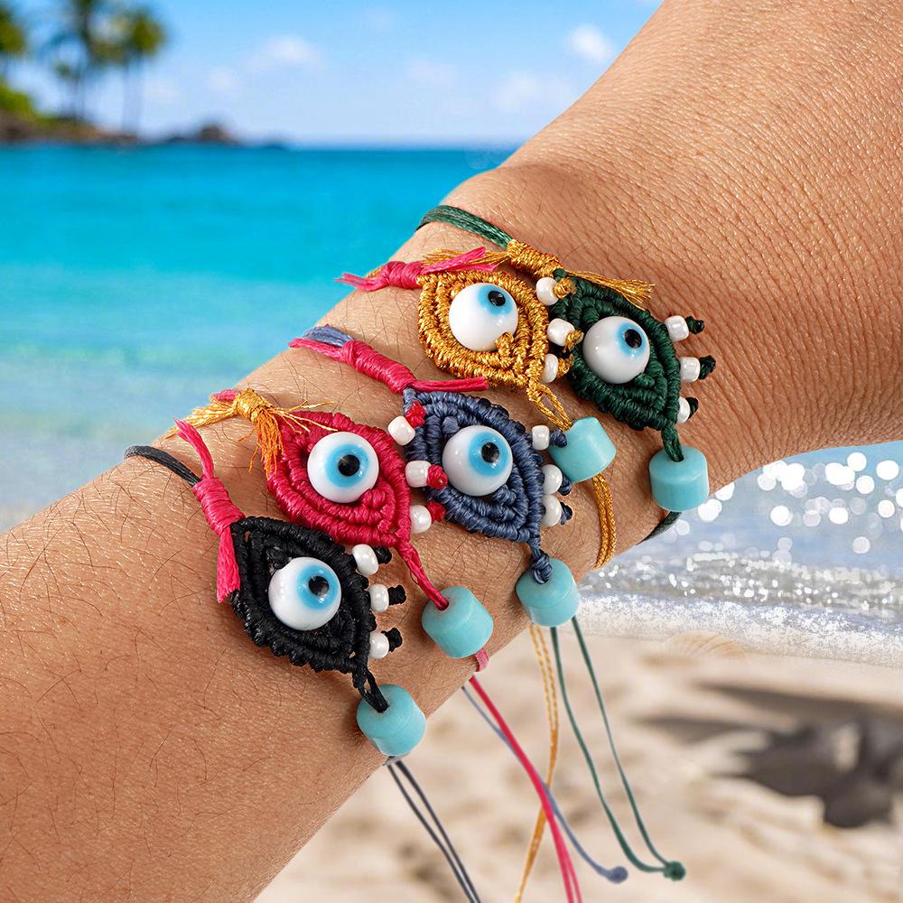 Multi-color Glass Evil Eye Bracelet for Women – Niche Design, Versatile Hand Jewelry with Personality