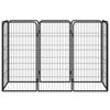VidaXL Dog Playpen 8 Panels Black 50x100cm Powder-Coated Steel 3115958