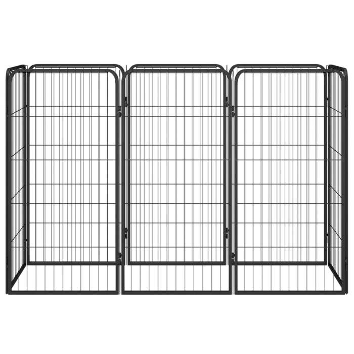 VidaXL Dog Playpen 8 Panels Black 50x100cm Powder-Coated Steel 3115958