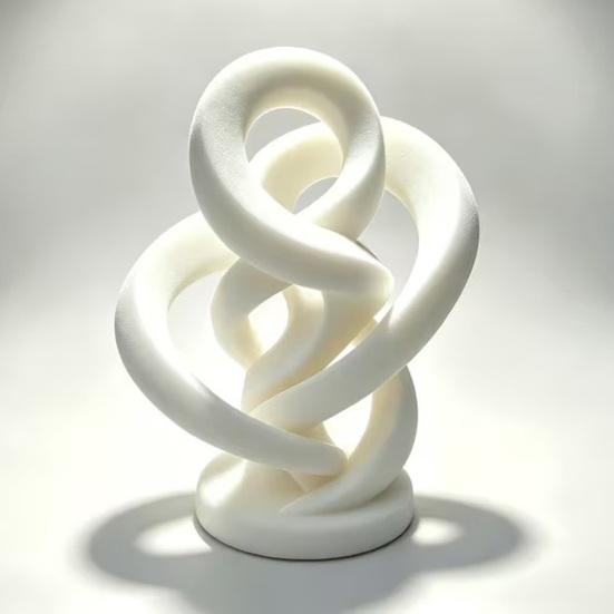 Zeitgenössische Büro Schreibtisch Dekoration Moderne Abstrakte Verdrehte Statue, 3D Gedrucktes Unendlichkeits-Twist-Ornament, Minimalistisches Weißes Band Ornament Künstlerisch