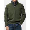 Men Quarter Zip Sweatshirt Long Sleeve Stand Collar Solid Color Casual Pullover