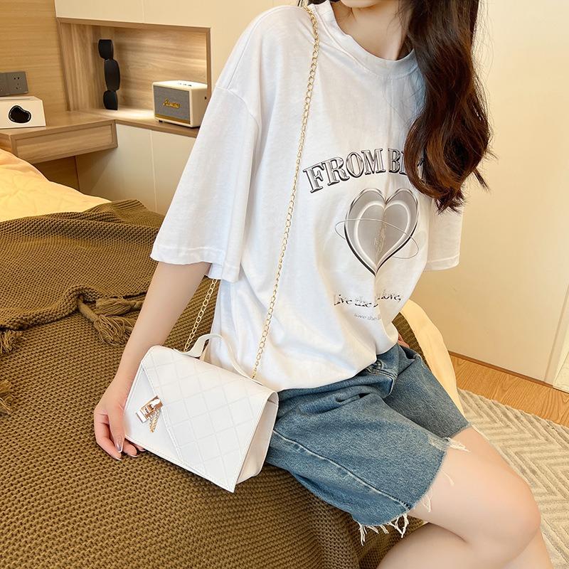 Trend fashion diamond chain lock small square bag new casual shoulder messenger women's bag