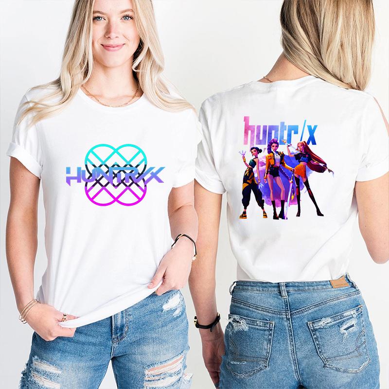 Women Clothes Tees Tops Kpop Demon Hunter Huntrx Print T-shirts Fashion Casual Short Sleeve T-shirt Fashion Korean Anime Tshirts