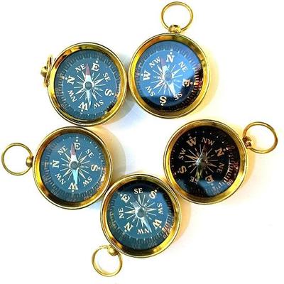 Set Of 10 Nautical Pocket Compass for Survival  Hiking  Boy Scout Compass  Brass Pocket Compass for Direction Mini Compass  Gift