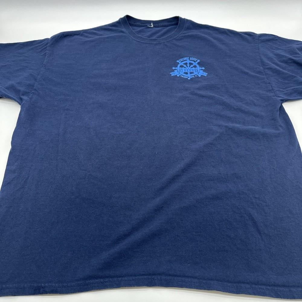 Coconut Grove Art Festival Graphic Tee Blue Logo Print Men’s 3XL Unisex T-Shirt