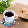 6PCS DIY Diamond Painting Coaster Sunset Beach Rhinestones Mandala Drink Cup Cushion Non-slip Table Insulation Pad Home Decor