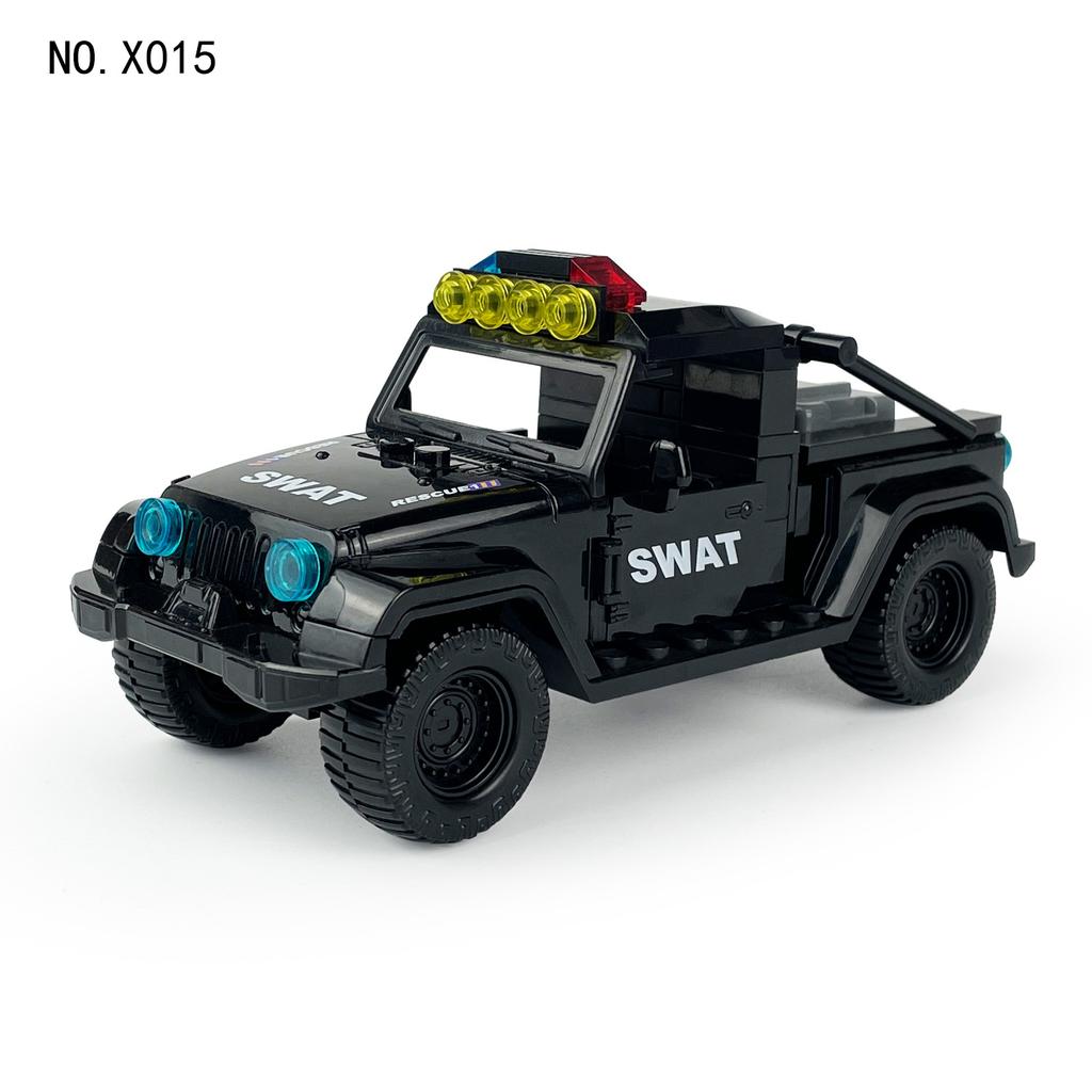 X015 Siyah Araba Jeep Black Panther SWAT Kamyonet Yapı Taşları Çocuklar İçin