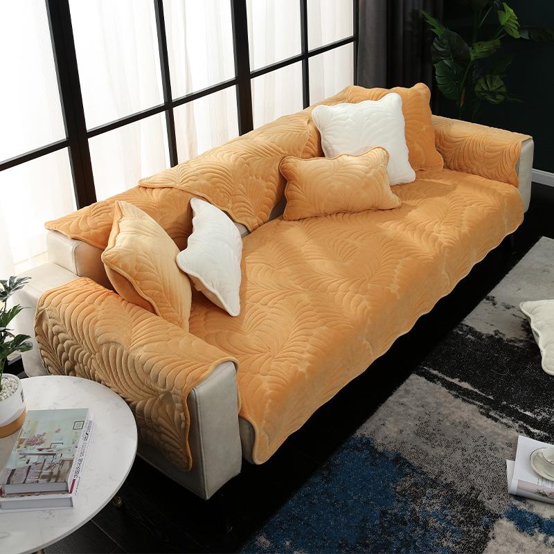 Thickening Sofa Cushion Winter Milk Fiber Cushions Seat Cushions Cover Towel Plush Sofa Cover Simple Non-Slip