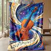 Music In Motion Theme Blanket Lightweight Warm Flannel Blanket Decorative Throw Blanket for Home Decoration