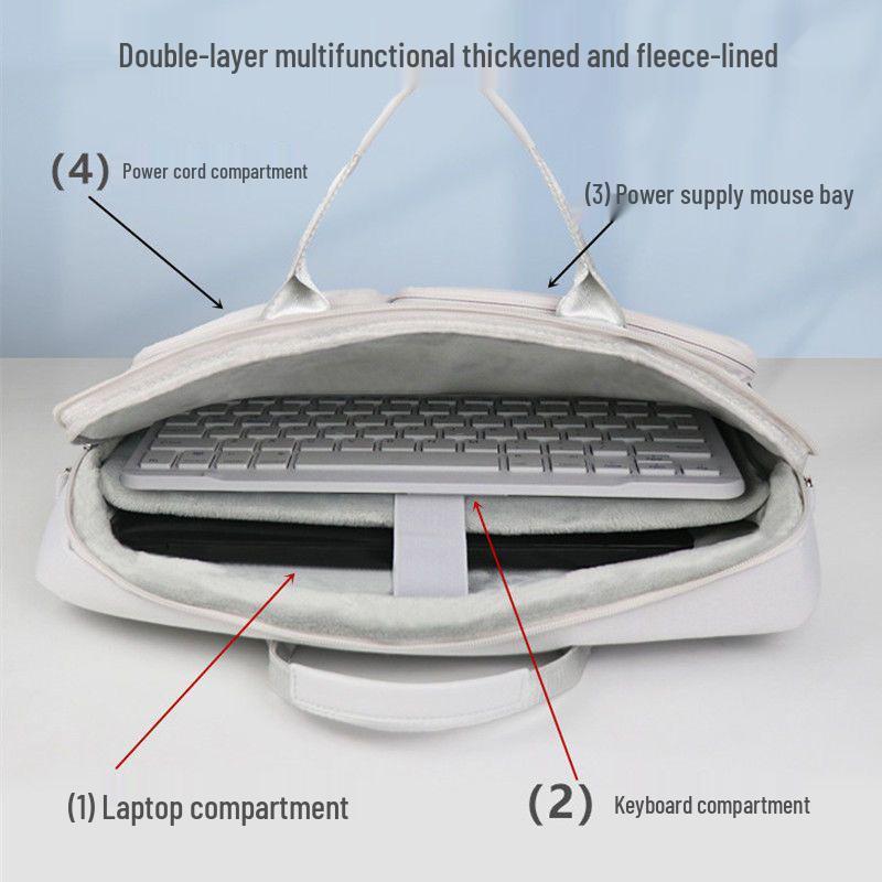 Große Kapazität 17,3-Zoll-Laptoptasche mit mehreren Fächern und Samtfutter