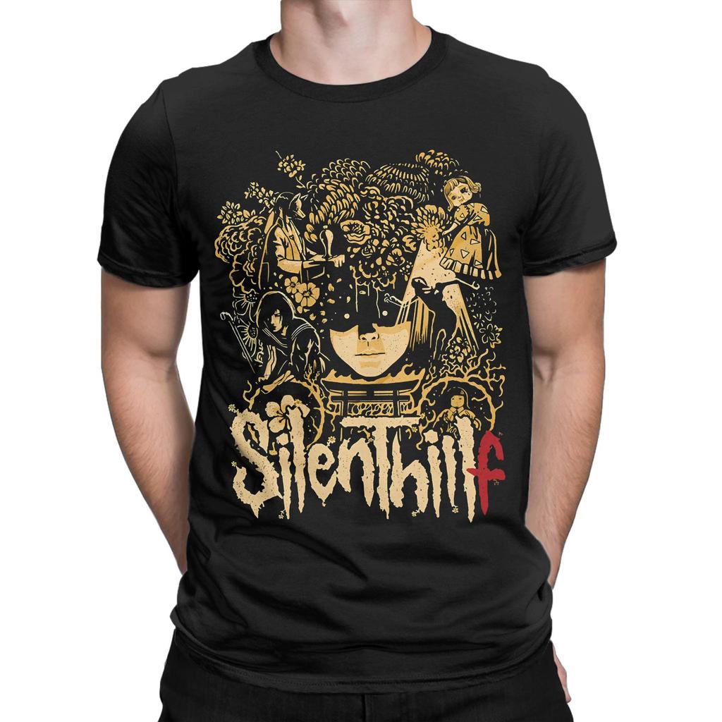 Silent Hill F Horror Game Herren T-Shirt, cooles Kurzarm-Rundhals-Shirt, 100% Baumwolle, Erwachsenenbekleidung