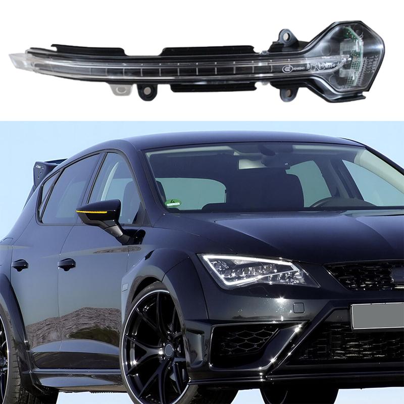 2Pcs Dynamic LED Turn Signal Side Mirror Indicator Smoked Lens for Seat Leon MK3 5F 2013- Ibiza MK5 Arona 2017-