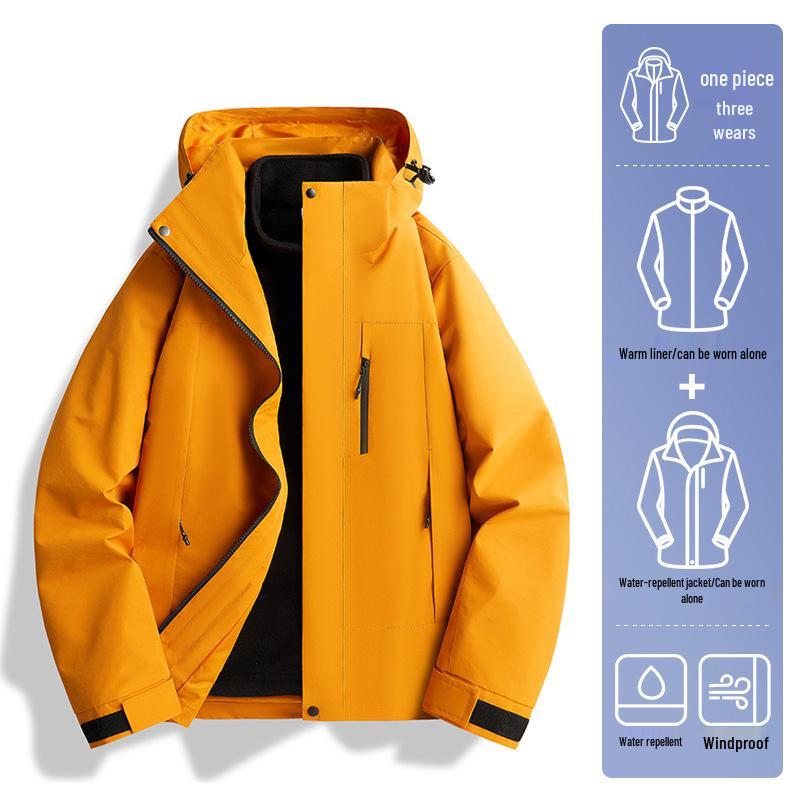 2024 Unisex Outdoor Windproof & Waterproof Jacket with Detachable Liner for Travel, Hiking, & Mountaineering