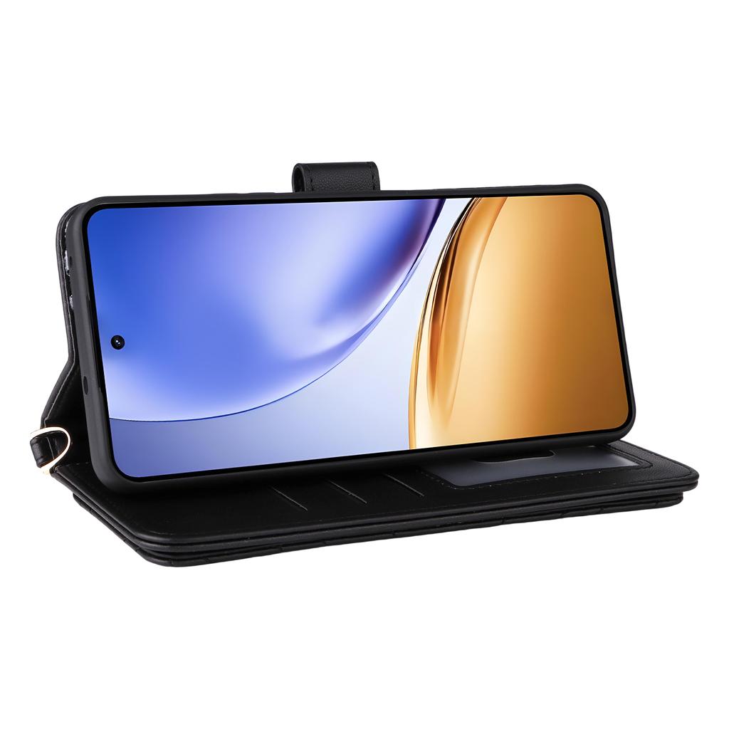 For Realme 14T 5G/14 5G Case with Shoulder/Wrist Strap Leather Phone Cover Stand Wallet