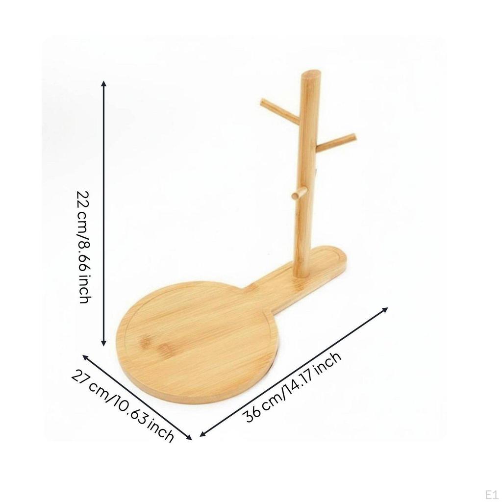 Schlüsselhalter mit Ablage Vielseitiger Baumständer Holz Schmuckorganizer für Schreibtisch,