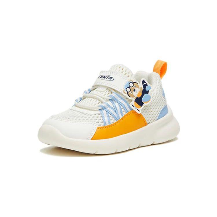 Anta Shock Absorbing Non-Slip Low-Top Running Shoes Baby Sneakers White Orange Blue A312310050-3