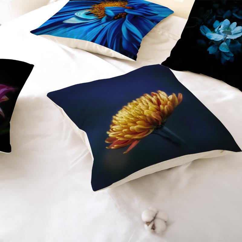 Modern Simple 3D Flower Polyester Pillow Cover for Home New Chinese Style Pillow Sofa Car Cushion Cover