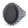 A Retro, Simple and Trendy Men's Ring with Stone Snake Patterns