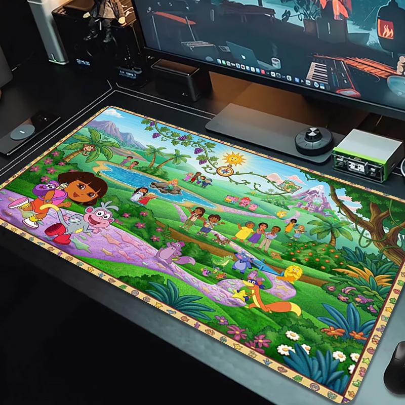 Explorer Dora Color Mouse Pad Large Gaming Table Cushion Non-slip Laptop Tablet Big Mousepad XXL Mat Mini PC Playmat With Lock edge