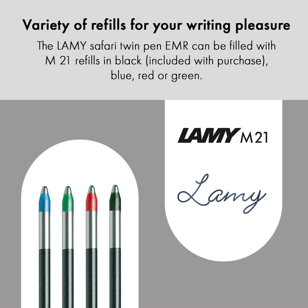 Lamy Safari Twin Pen EMR All Black Stylus and Ballpoint Pen for Many Android Devices Ergonomic Grip Write and Draw On Digital Media and (POM Tip) -