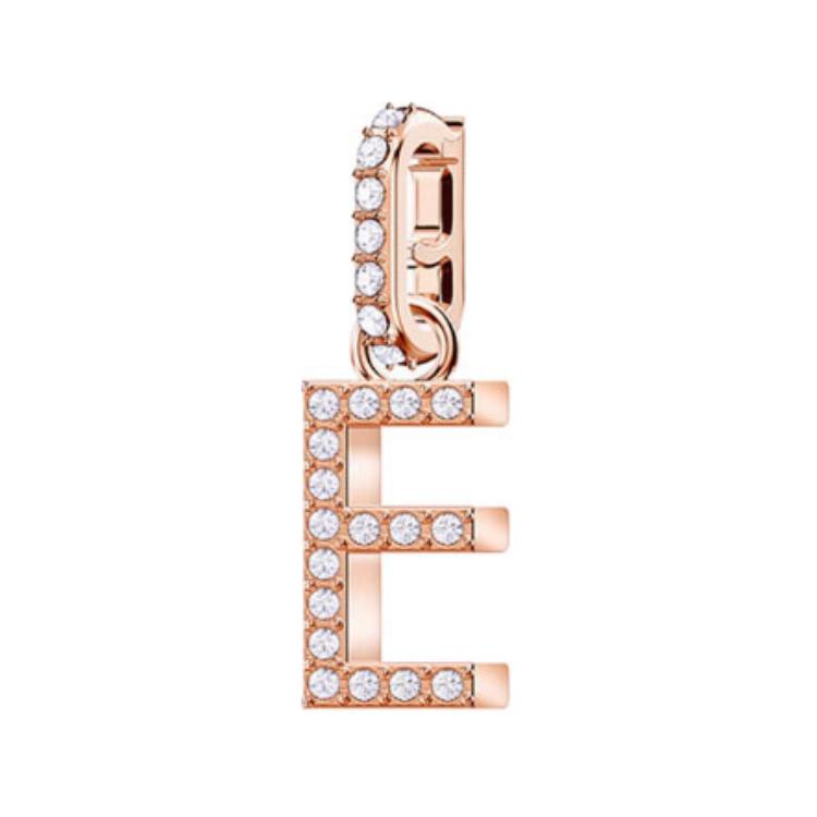 Swarovski Remix Letter E Inlaid Design Pendant Women pendant Rose-Gold 5437621 Box (Random Color)
