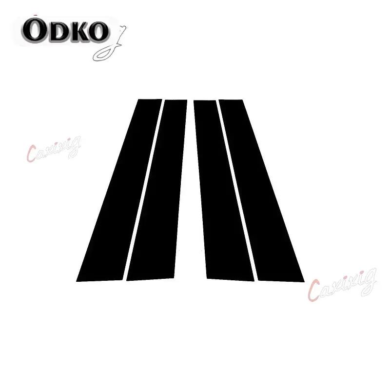 4Pcs Gloss Black Car Door Window Trim Pillar Posts Decorative Cover Trim For Dodge Ram 1500 2500 3500 2009-2018 Auto Stickers