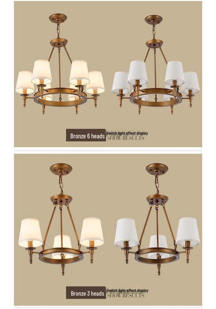 American Minimalist Retro Fabric Pendant Light for Living, Dining, and Bedroom