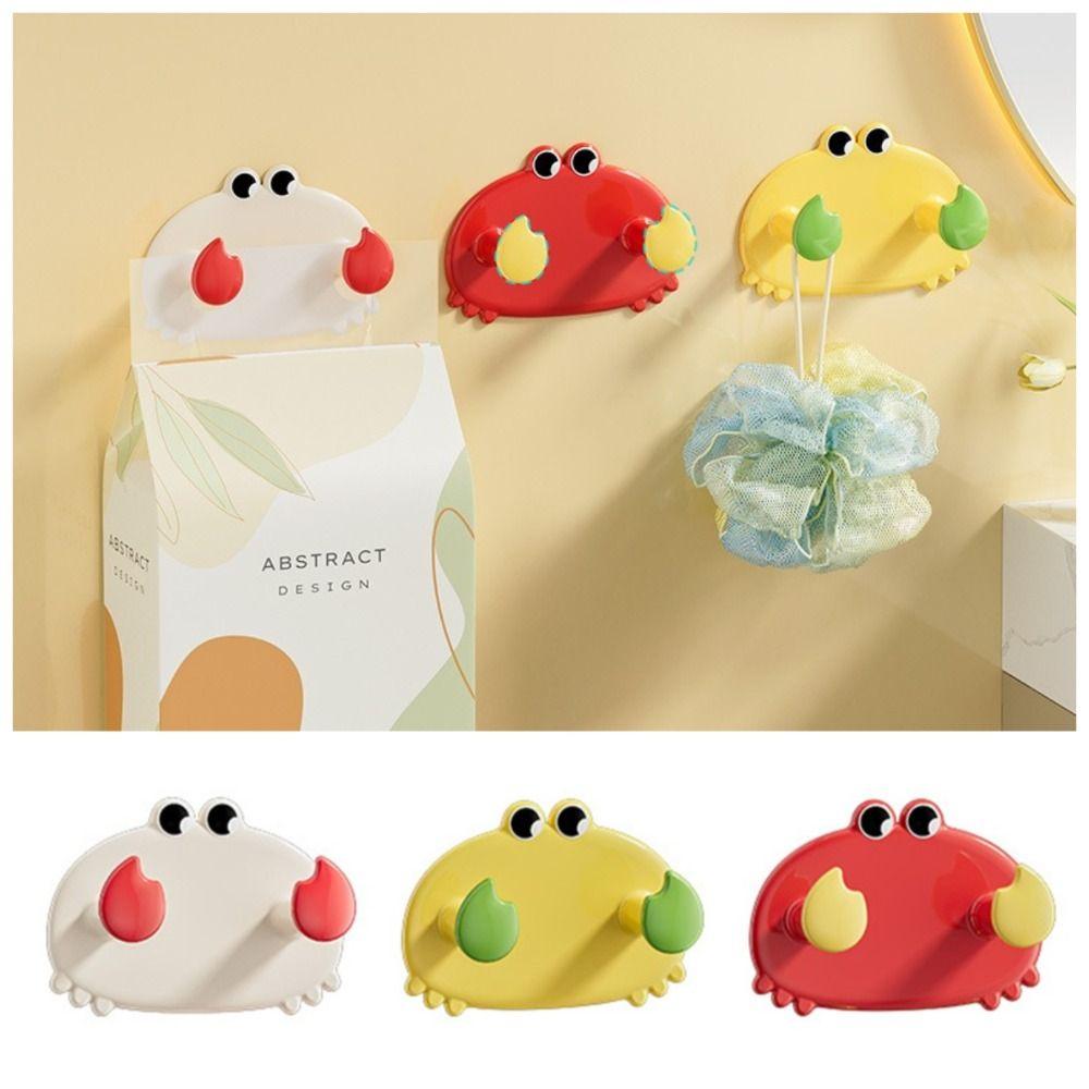 3 Stück Niedlicher Cartoon Krabben Haken Wandbehang Küchenaufbewahrungshaken Badezimmer Handtuchhaken Toilette