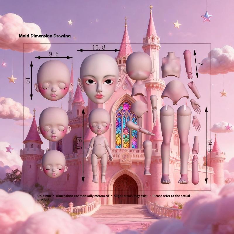 

1 Набор Силиконовая 3D-форма для лица куклы, украшение для нейл-арта, DIY дизайн, форма для ногтей, аксессуары для ношения брони one size