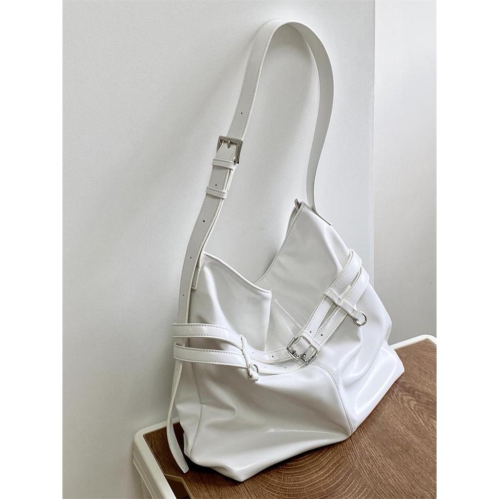 IELGY Korean Version Oil Leather Large-Capacity Tote Bag All-Match One-Shoulder Mess